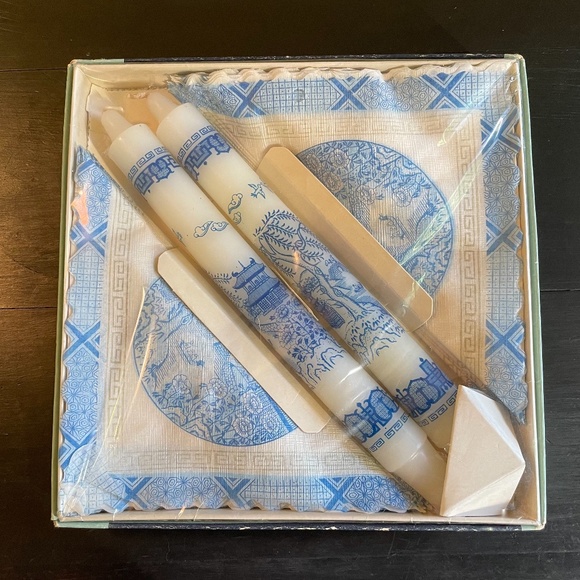 Mikado candles (2) + Luxurious Rice Paper Napkings  HandCrafted in Japan Vintage - Picture 2 of 2